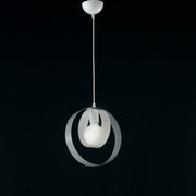 Chandelier bedroom suspension in iron White Gray one light 25x h27 cm