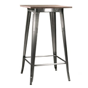 Bristol iron bar table with galvanized wood top