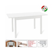 Extendable dining table entirely in melamine wood 90x160-200 cm white
