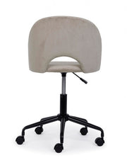 Taupe velvet office chair and steel base