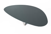 Coffee table in dark gray mdf and metal base 140x80x32h cm