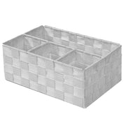 Rectangular white polyester drawer with 4 compartments cm26x17h10