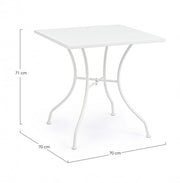 Kelsie white steel table 70x70 cm