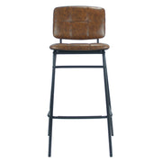 Rust Faux Leather Ross Stool with Black Legs - 106 cm x 43 cm x 45 cm