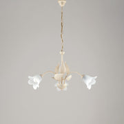 Chandelier in iron Ivory Gold three lights Alabaster White glass 60x h43 cm