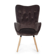 Juliet velvet armchair in marmot gray