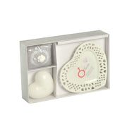 Mars heart candle w/saucer lichens&moss cm26x17h4,5 - 15h