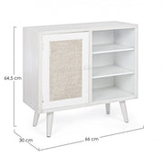 Sideboard with door and three shelves White MONTIEL 66x30x h64.5 cm