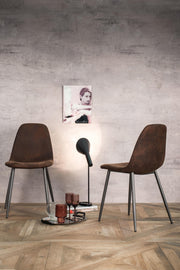 Vintage leatherette chair and mocha seat 44x50x84h cm