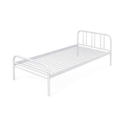 Genoa single bed in white metal