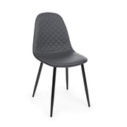 Dining chair in dark gray imitation leather AMANDA 45x54x h87 cm