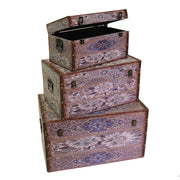 Rectangular gray flowers eco-leather trunk 1-3 cm59x36h33