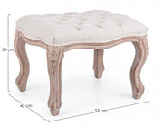 2x Natural footstool in classic style fabric