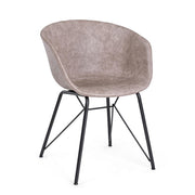 Warhol vintage beige leatherette chair 59 x 54.5 x 80 cm