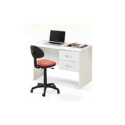 Desk 2 drawers White Ash in melamine wood H.75x119x64 cm