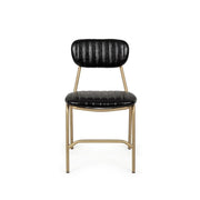 Addy modern retro chair with black leatherette steel structure