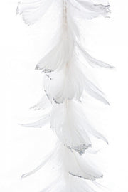 6x White Feather Garland H150