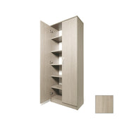 Elm multipurpose shoe cabinet in melamine wood 2 doors h182x71x38
