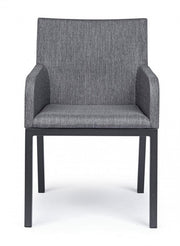 Outdoor chair with armrests in Anthracite fabric OWEN JX55 55x62x h82 cm
