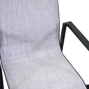 Armchair in aluminum and anthracite Cleveland textline