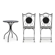 Garden set table and 2 chairs with Huston ceramic decorations