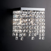 Applique in brass and chromed iron two lights square rhinestones 25x12x h25 cm