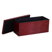 Rectangular red eco-leather trunk cm76x40x41