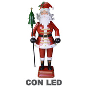 Red LED metal Santa Claus cm40x30h135