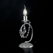Bedside table lamp in chromed iron with rhinestones cm 27 h