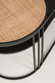 Elyot black oval steel coffee table