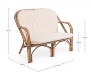 Outdoor sofa in natural rattan GOLF NEW 111x80x h89 cm