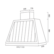 GARAGE WOOD STAVED extractor hood in silver stainless steel 80 cm