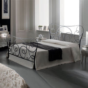 Iron double bed with black ARCADIA footboard 192x210x h130cm