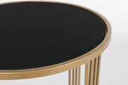 Set 2 gold-black design style metal coffee table