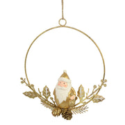 Santa claus metal garland gold cm16x16x3