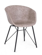 Warhol vintage beige leatherette chair 59 x 54.5 x 80 cm