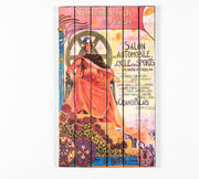 Print on wood with multicolor canvas 60x100 cm