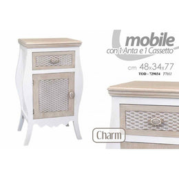 Comodino charm camera  shabby con cassetti  Effetto anticato  cm 48 x 34 x 77 h