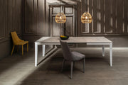 Tavolo allungabile cemento bianco 80 cm x 130-290 cm H. 76 cm