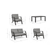 YK13 Anthracite 4-Piece Garden Lounge Set