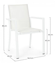 Konnor white aluminum chair with armrests