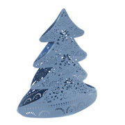Light blue metal tree candle holder cm20x10h22