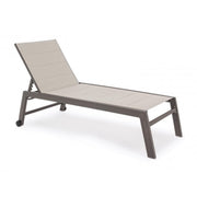 High aluminum sunbed with wheels Hilde coffee