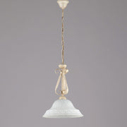Chandelier for bedroom iron Ivory Gold glass White 30x h40 cm