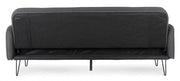 Three seater sofa bed in black fabric BRIDJET 200x82x h81 cm