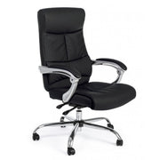 Lisbon black reclining office armchair with leatherette armrests