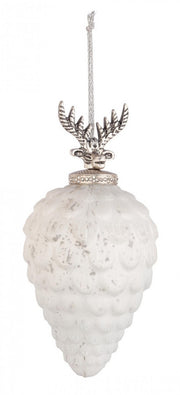 White Opal Pinecone Decorum Pendant Set of 4