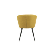 Yellow Upholstered Chair with Black Metal Legs 44cm x 41cm x 82cm