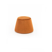 Orange metal velvet pouf cm 46.5 x 46.5 x h 33