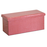 Rectangular red eco-leather trunk cm76x40x41